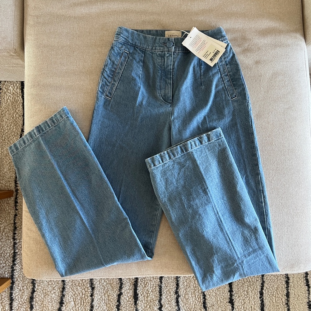 Sezane high waist denim trouser